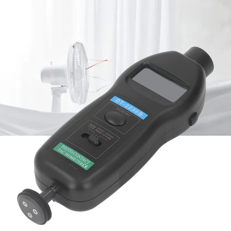 flexman Digital Tachometer, 5 Digit LCD Display Handheld Speed Guage and Photoelectric Tachometer for Measuring Conveyor Belt, Gear, Pulley Speed - Image 1